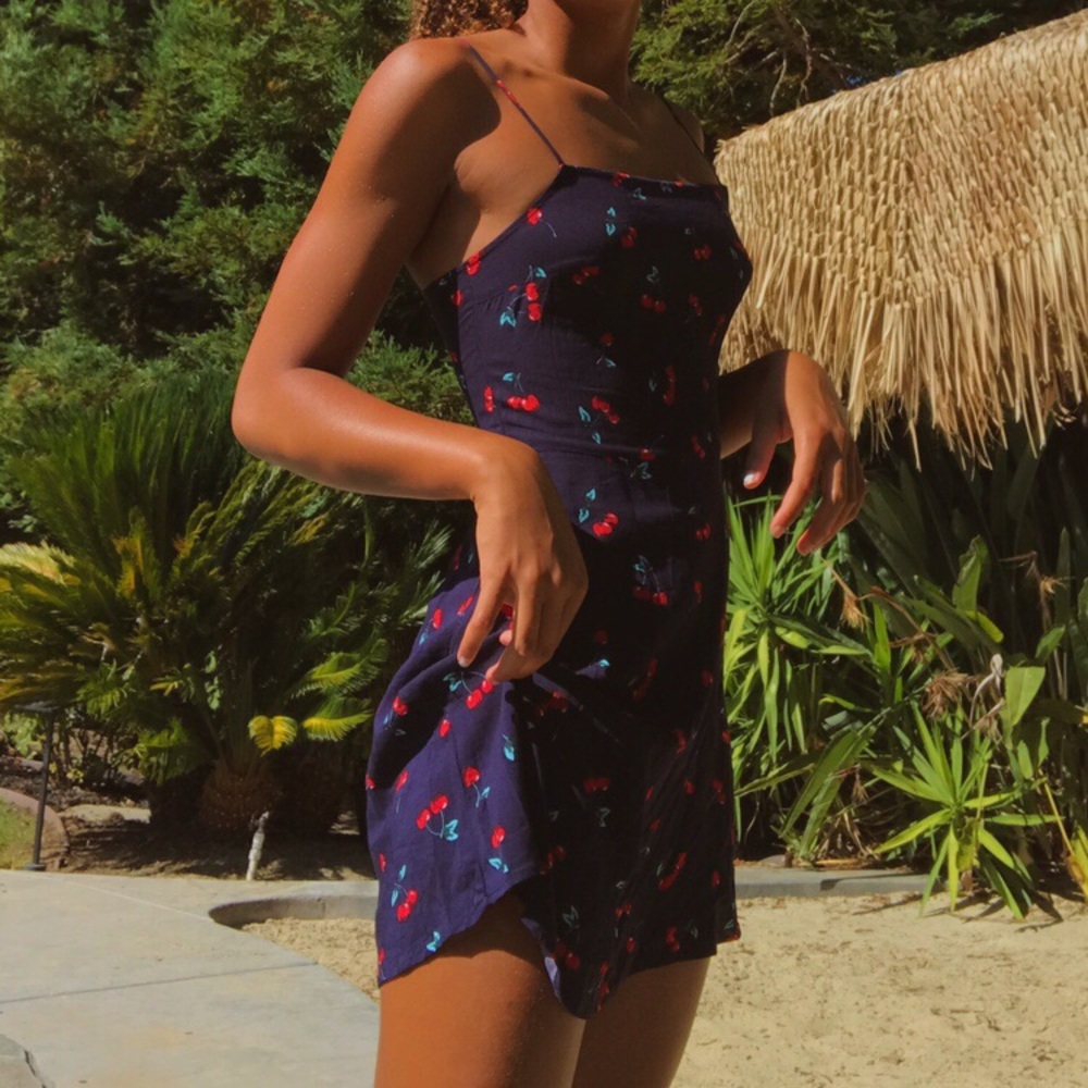 brandy inspired cherry patterned mini dress